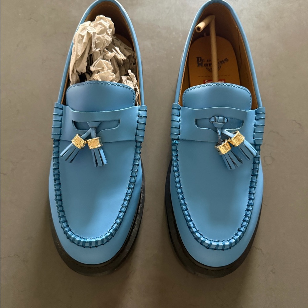 Supreme Dr. Martens Blue Tassel Slip-On Loafers BRAND NEW 11US